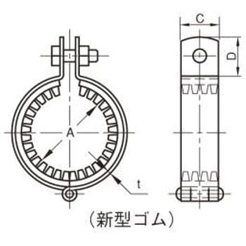 A10214-0119 ステン防振吊バンド10tゴム 1個 アカギ 【通販サイト