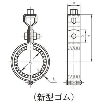 ステン防振吊タン付10tゴム アカギ