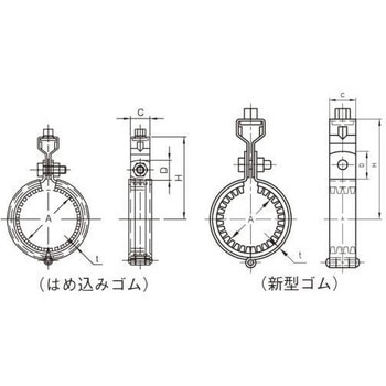 ステン防振CL吊タン付10tゴム アカギ