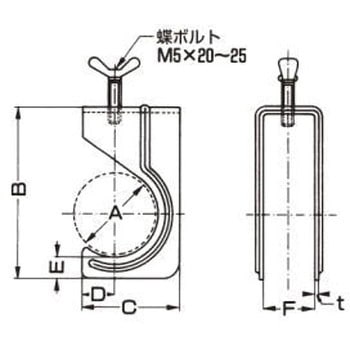 センター金具P型 アカギ
