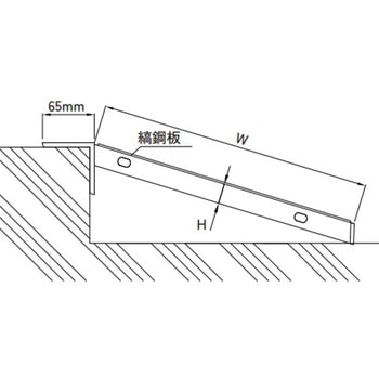 縞鋼板張り歩道上り(乗用車用2t荷重) 鋼板製・溶融亜鉛メッキ仕上げ 法山本店