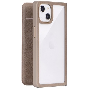 iPhone 14 iPhone 13 軽量・背面クリアフラップケース 「Amake」 耐衝撃 薄型 マグネット仕様 ストラップホール付 LEPLUS NEXT