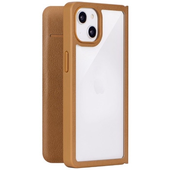 iPhone 14 iPhone 13 軽量・背面クリアフラップケース 「Amake」 耐衝撃 薄型 マグネット仕様 ストラップホール付 LEPLUS NEXT