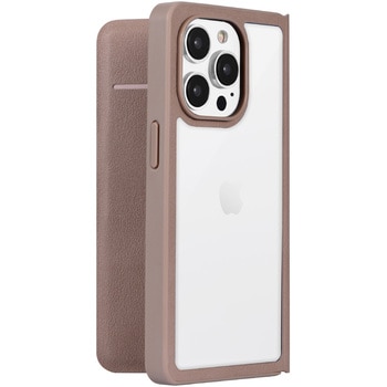 iPhone 14 Pro 軽量・背面クリアフラップケース 「Amake」 耐衝撃 薄型 マグネット仕様 ストラップホール付 LEPLUS NEXT