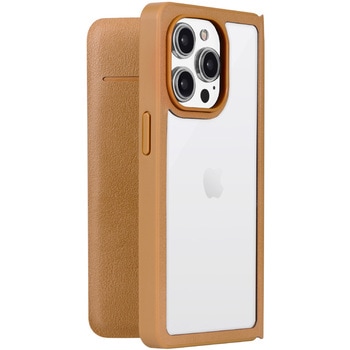 iPhone 14 Pro 軽量・背面クリアフラップケース 「Amake」 耐衝撃 薄型 マグネット仕様 ストラップホール付 LEPLUS NEXT