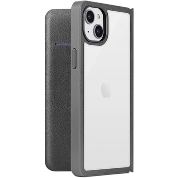 iPhone 14 Plus 軽量・背面クリアフラップケース 「Amake」 耐衝撃 薄型 マグネット仕様 ストラップホール付 LEPLUS NEXT