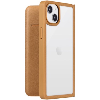 iPhone 14 Plus 軽量・背面クリアフラップケース 「Amake」 耐衝撃 薄型 マグネット仕様 ストラップホール付 LEPLUS NEXT