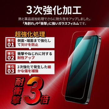 iPhone 14/iPhone 13/iPhone 13 Pro ガラスフィルム「GLASS PREMIUM FILM」 全画面保護 3次強化 スーパークリア 耐衝撃 LEPLUS NEXT