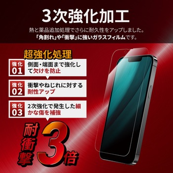 iPhone 14/iPhone 13/iPhone 13 Pro ガラスフィルム「GLASS PREMIUM FILM」 全画面保護 3次強化 ブルーライトカット 耐衝撃 LEPLUS NEXT