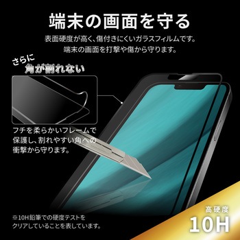 iPhone 14/iPhone 13/iPhone 13 Pro ガラスフィルム「GLASS PREMIUM FILM」 全画面保護 ソフトフレーム マット・反射防止 LEPLUS NEXT