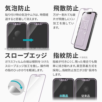 iPhone 14/iPhone 13/iPhone 13 Pro ガラスフィルム「ViAMO COLOR GLASS」 全画面保護 ソフトフレーム LEPLUS NEXT