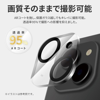 iPhone 14/iPhone 14 Plus レンズ保護ガラスフィルム「GLASS PREMIUM FILM」 レンズ一体型 スーパークリア 高透過度95% LEPLUS NEXT