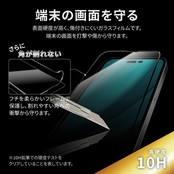 iPhone 14 Pro ガラスフィルム「GLASS PREMIUM FILM」 全画面保護 ソフトフレーム スーパークリア LEPLUS NEXT