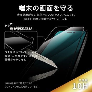 iPhone 14 Pro ガラスフィルム「GLASS PREMIUM FILM」 全画面保護 ソフトフレーム ブルーライトカット LEPLUS NEXT