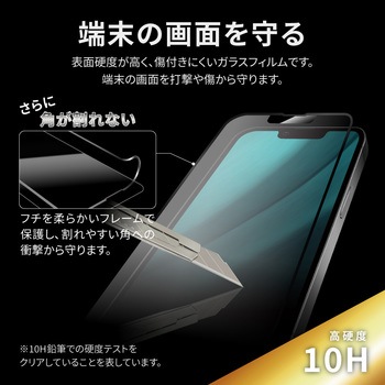 iPhone 14 Plus/iPhone 13 Pro Max ガラスフィルム「GLASS PREMIUM FILM」 全画面保護 ソフトフレーム マット・反射防止 LEPLUS NEXT