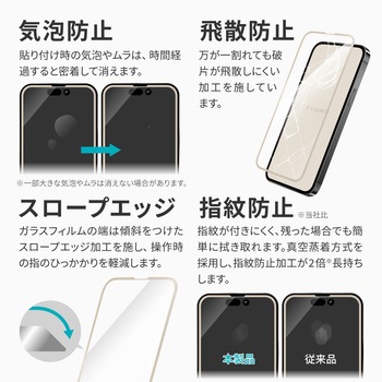 iPhone 14 Pro Max ガラスフィルム「ViAMO COLOR GLASS」 全画面保護 ソフトフレーム LEPLUS NEXT
