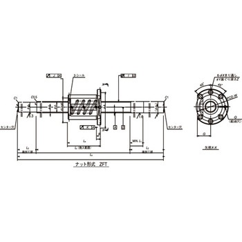 標準ボールねじ(軸端未加工品) 工作機械用ボールねじ SS W5010SS-1Z-C5Z10 NSK(日本精工)