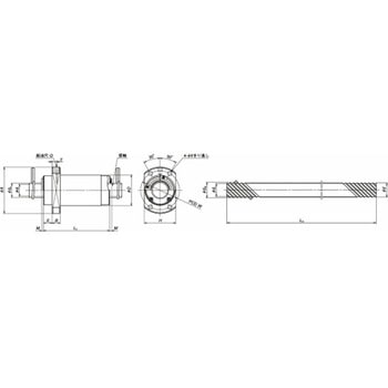 標準ボールねじ(軸端未加工品) 搬送用ボールねじ Rシリーズ(チューブ式片フランジナット) RNFTL RNFTL2010A2.5S NSK(日本精工)