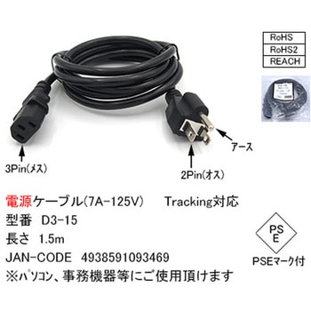3P-3P 電源ケーブル カモン
