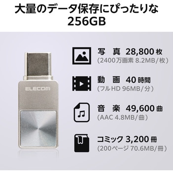 USBメモリ USB3.2(Gen1) Type-C ストラップホール付 小型 セキュリティ機能対応 エレコム