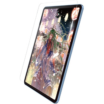 iPad 第10世代 10.9インチ 用 ガラスフィルム ケント紙 紙心地 アンチグレア ガイドフレーム付 指紋防止 エレコム