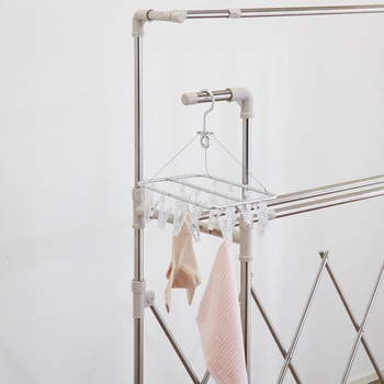 たたんでコンパクトたっぷり干せる多機能物干し リブプラス