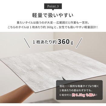 貼ってはがせる ストーン調フロアタイル 20枚組 1畳 萩原