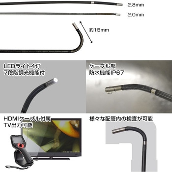 360度先端可動式極細工業内視鏡2.0mm径1mモデル サンコー(電子機器)