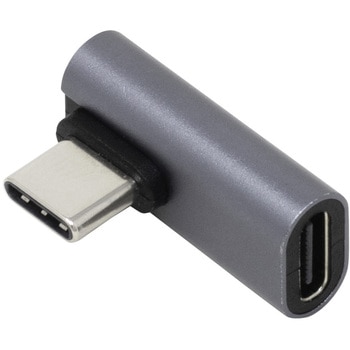 PD100W対応 USB3.2Gen2変換アダプタ Cメス - Cオス 横L型フラット アイネックス