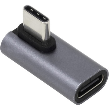 PD100W対応 USB3.2Gen2変換アダプタ Cメス - Cオス 横L型フラット アイネックス