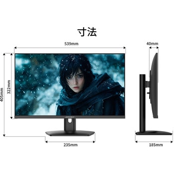 23.8型/2560×1440/HDMI×2、DP×2/ブラック/スピーカー有/2年保証 JAPANNEXT
