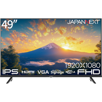 49型/1920x1080/HDMI×3、VGA/ブラック/スピーカー有/2年保証 JAPANNEXT