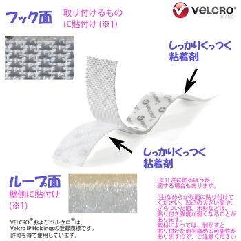 ジザイ着脱テープ強力薄型 ベルクロ