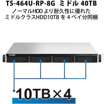 QNAP NAS TS-464U-RP-8G  ミドル QNAP