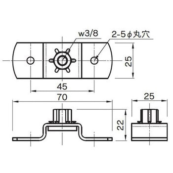 ネジ込みT字足 SK-1544  電気メッキ サンコー機材