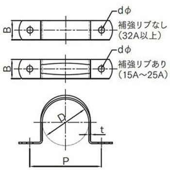 厚サドルバンド(ボルト穴) SK-2501 電気メッキ サンコー機材