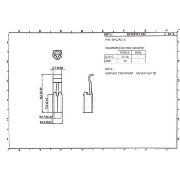 バッテリーコネクタ シングルタイプ 30A，16-12AWG 日本コネクト工業