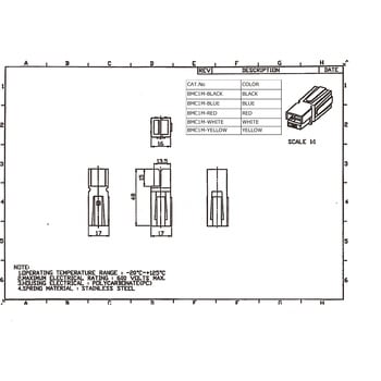 バッテリーコネクタ シングルタイプ 50A，12-10AWG 日本コネクト工業