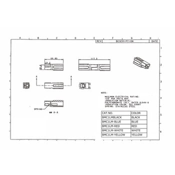 バッテリーコネクタ シングルタイプ 80A，6AWG 日本コネクト工業