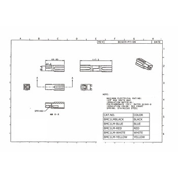 バッテリーコネクタ シングルタイプ 100A，4AWG 日本コネクト工業
