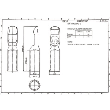 バッテリーコネクタ デュアルタイプ 175A，1/0AWG 日本コネクト工業