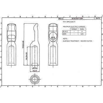 バッテリーコネクタ コンタクト 125A 日本コネクト工業