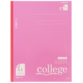 CLW3 College  �J���b�W�m�[�g A4 ���C�h ���{�m�[�g ���Ԃ� 30�� 7mm37�s�~�r(�h�b�g�r) �s���N�F A4���C�h�T�C�Y  CLW3 12809380