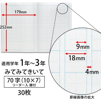 スクールキッズ 学習帳 ノート みてみてきいて 70字リーダー入り 棚付き シマエナガ 日本ノート