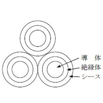 600V CV-T 14sq 600V架橋ポリエチレン絶縁シースケーブル 1巻(50m