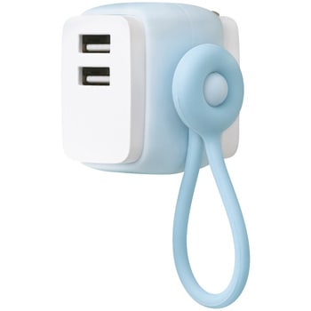 USB充電器 USB-A×2 ケーブルリング付ユートリムエル SONIC(ソニック・文具)