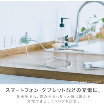 USB充電器 USB-A&C ケーブルリング付ユートリムエル SONIC(ソニック・文具)