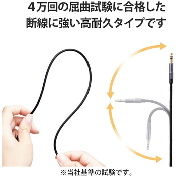 ステレオミニプラグ AUX オーディオケーブル Φ3.5mm 高耐久 ナイロン編 アルミコネクタ エレコム