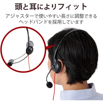 ヘッドホン ヘッドセット マイク付き 有線 Φ3.5mm4極ミニプラグ 片耳オーバーヘッドタイプ ミュートスイッチ付き 無指向性 ゲーミング モノラル 軽量 ブラック エレコム
