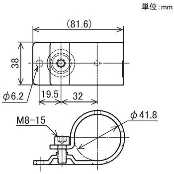 イレクター Φ42フラットサドル ニッケル 矢崎化工